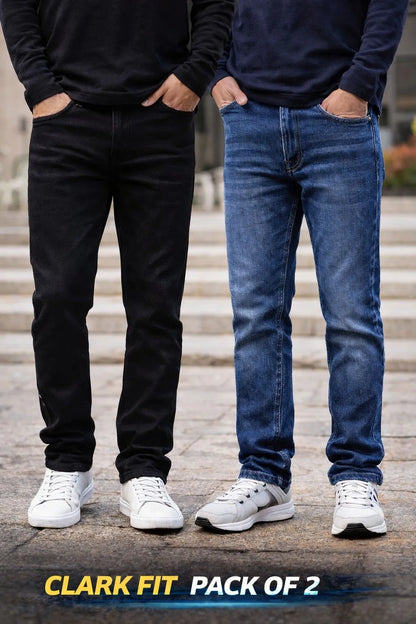 Premium Never Fade Denim Jeans (Pack of 2 )