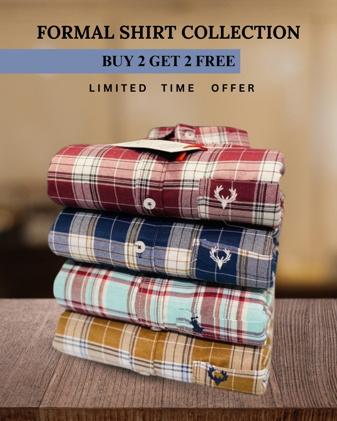 Branded Everyday Check Formal Shirt Collection (Combo of 4)