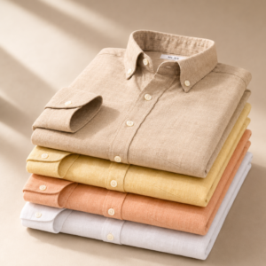 Everyday Cotton Shirts Beige, Lemon, Peach & White | Pack of 4