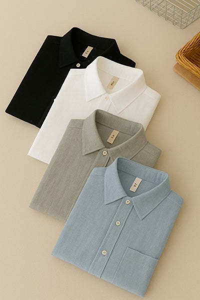 Branded Dailywear Men's Premium Linen Shirts (Combo Of 4)